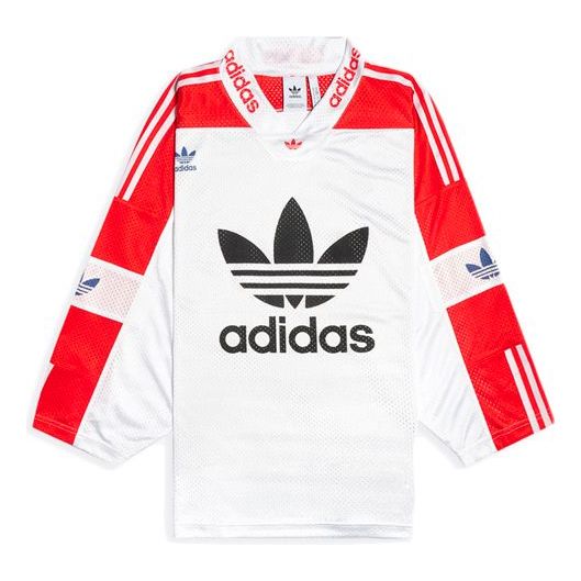 Dres adidas Originals Trefoil Mesh Sleeve Hockey Jersey Biela | FM1586