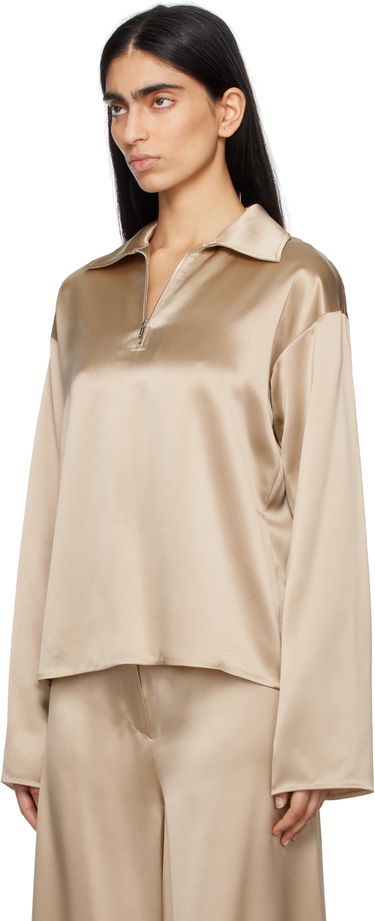 Košeľa Nanushka Nanushka Mencia Satin Blouse Béžová | NW25RSTP02272, 3