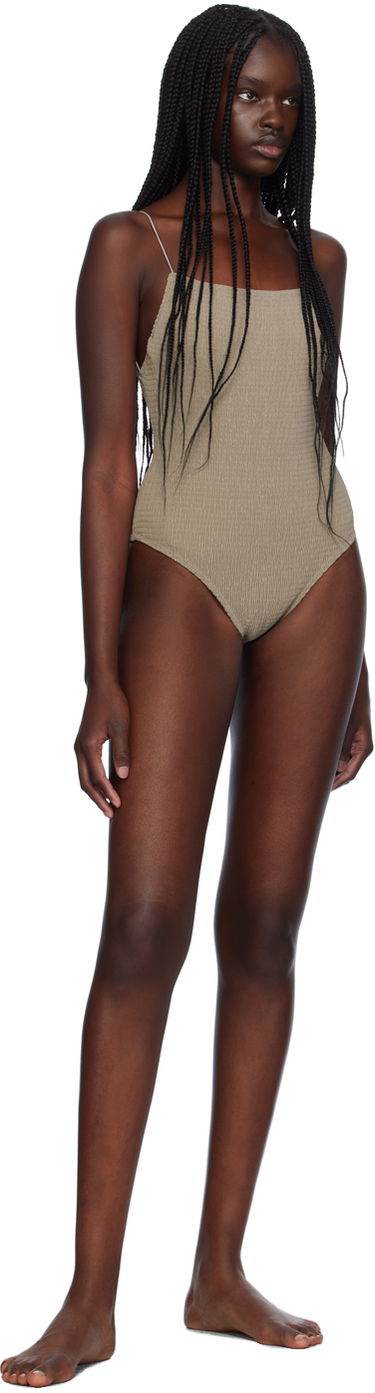 Plavky TOTEME TOTEME Women's Smocked One-Piece Swimsuit Zelené | 241-WSW1080-FB0130, 3