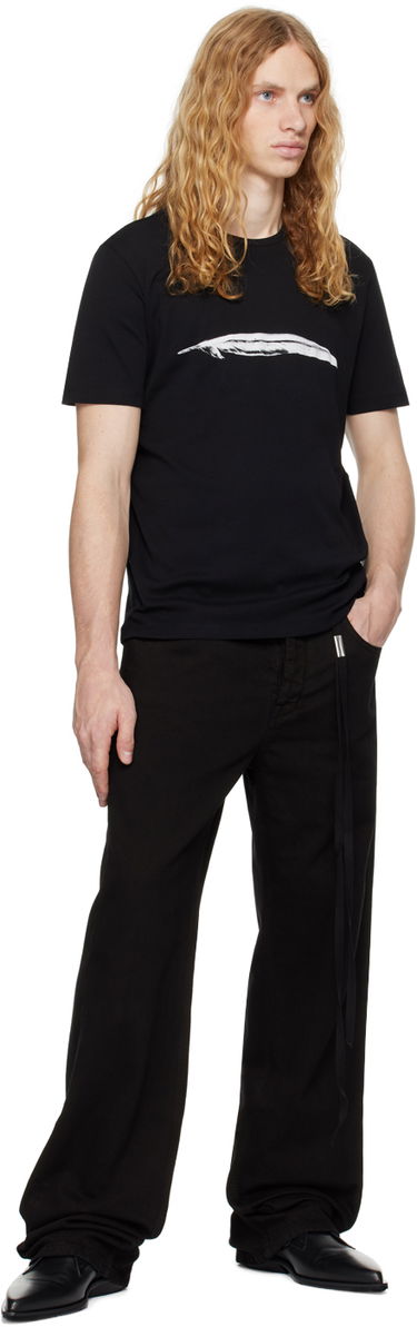 Tričko Ann Demeulemeester Ann Demeulemeester Feather Print T-Shirt Čierna | CO00-M-JTS02-24-FA045-099, 3