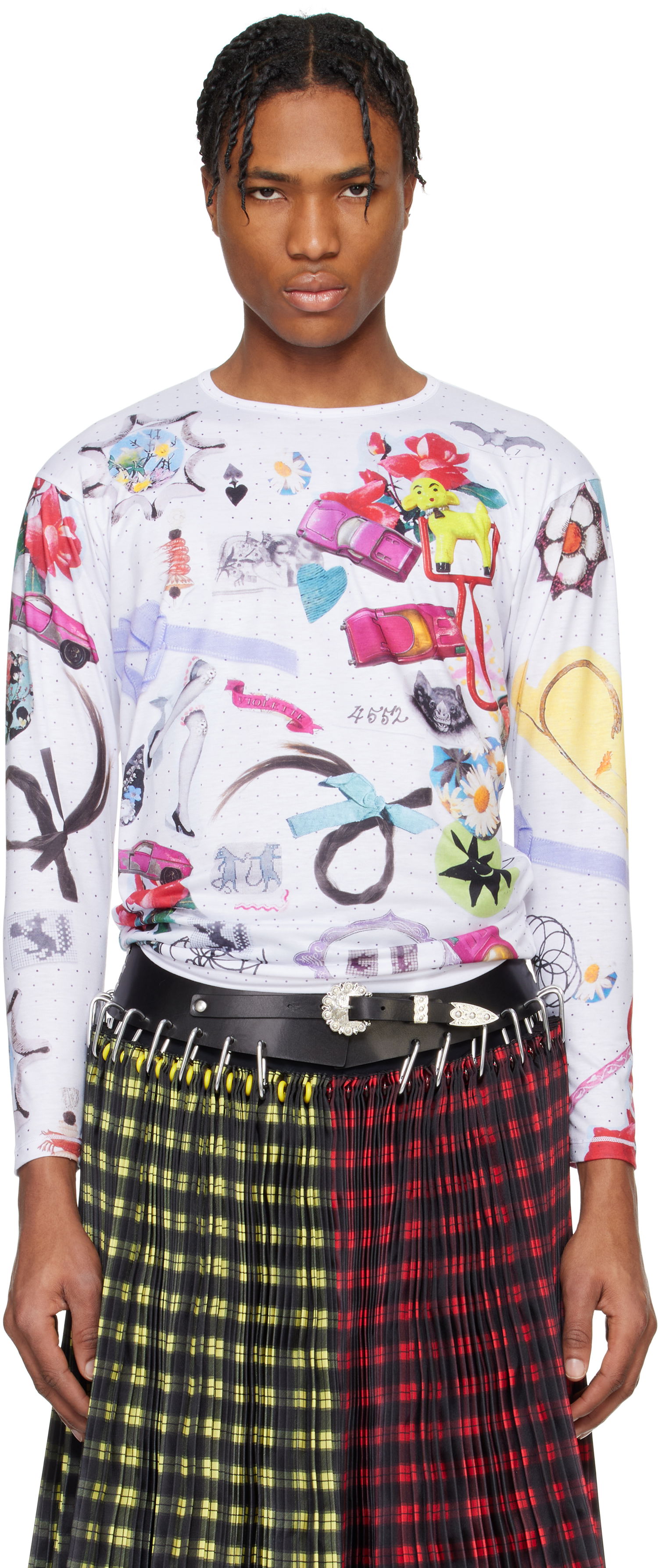 Sveter Chopova Lowena Chopova Lowena 'What's In My Bag' Fitted Jersey T-shirt Biela | 2305, 0