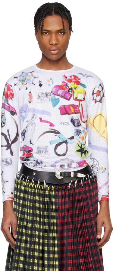 Sveter Chopova Lowena Chopova Lowena 'What's In My Bag' Fitted Jersey T-shirt Biela | 2305, 0