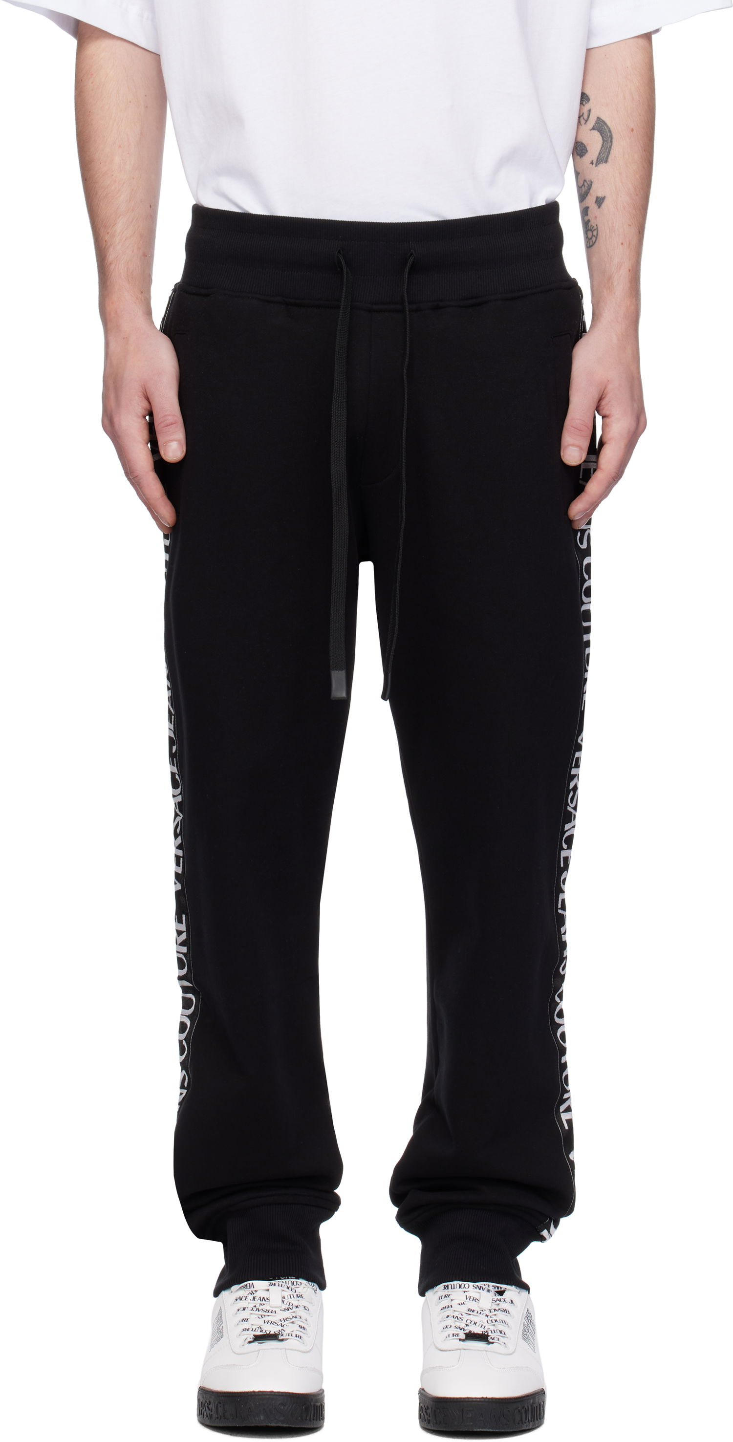 Tepláky Versace Logo Tape Sweatpants Čierna | E77GAAC02_ECF02C, 0