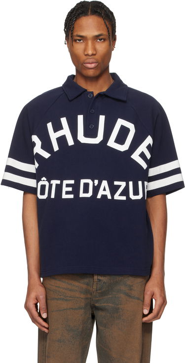Polo tričko Rhude Rhude Piqué Raglan Polo 'Côte D'Azur' Navy | RHPS25PO02012, 0