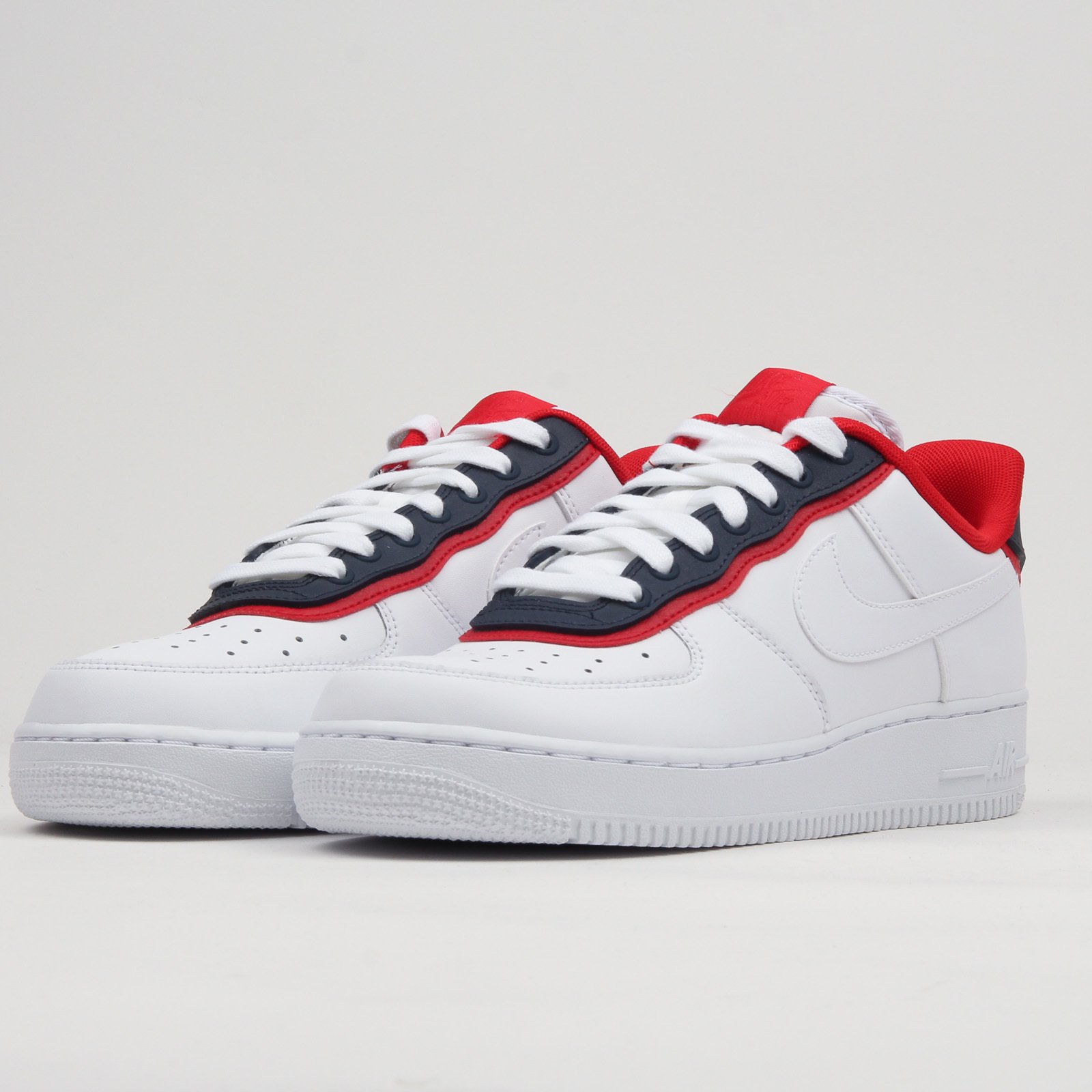 Nike Air Force 1 '07 LV8 Double Layer Mens Size 10 AO2439-100 Obsidian/Red  Shoes