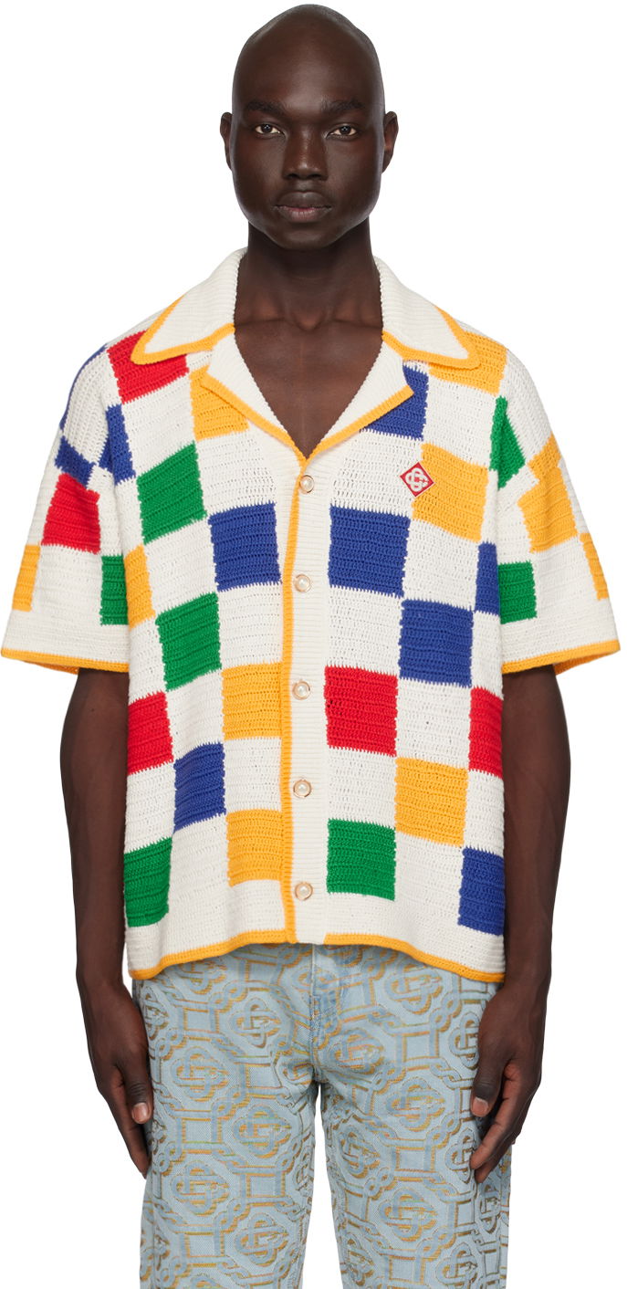 Košeľa Casablanca Scuba Shirt Rôznofarebný | MF23-KW-517-01 KNIT MULTI, 0