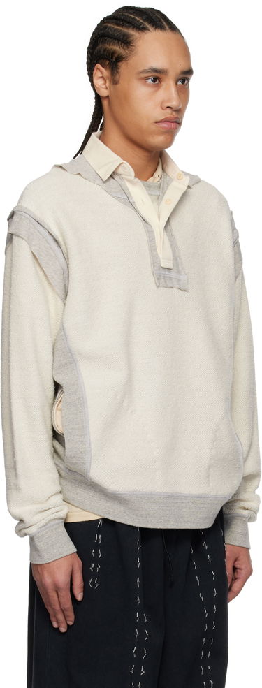 Sveter Maison Margiela Maison Margiela Décortiqué Polo Sweatshirt Béžová | S50GU0227 M25022, 1