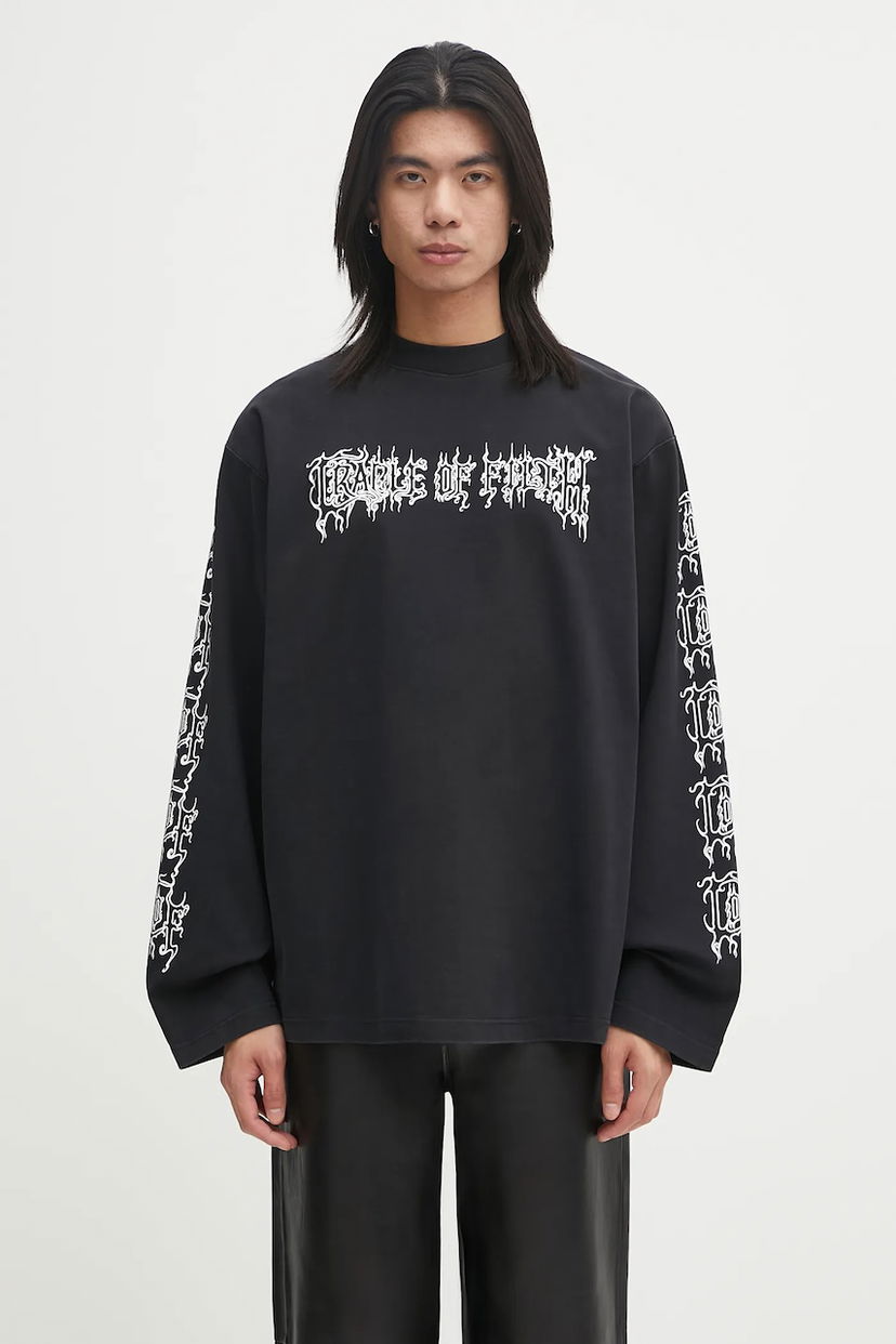 Tričko VETEMENTS VETEMENTS Cof Logo Long Sleeve T-Shirt Čierna | UCF76LS100B