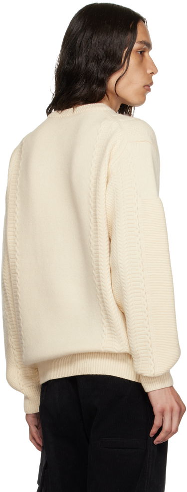 Sveter We11done We11done Square Patch Knit Sweater Béžová | WD-KT3-23-643-U-IV, 2