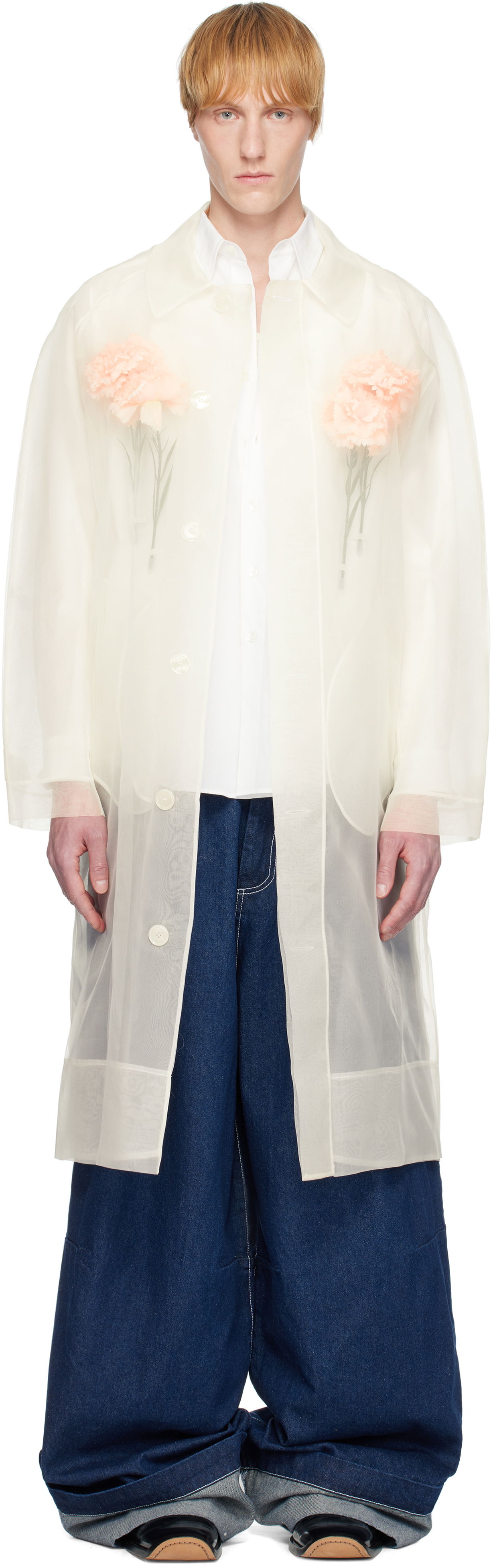 Kabáty Simone Rocha Simone Rocha Carnation Car Coat Biela | 2068 0360, 0