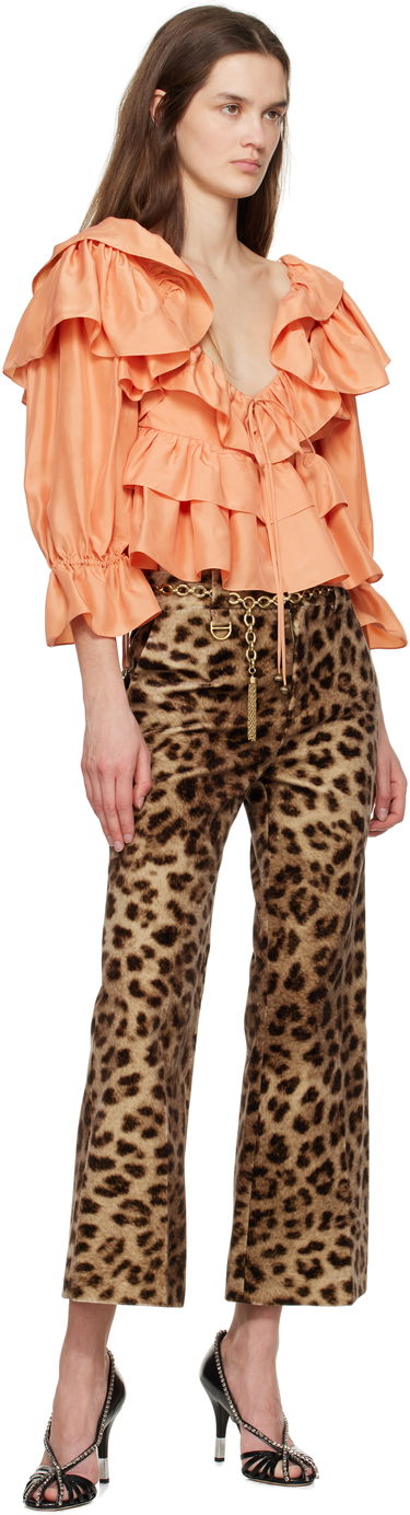 Košeľa CHLOÉ Chloé Cropped Ruffle Blouse Oranžová | CH25SHT16314, 3