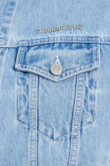Bunda BAPE A Bathing Ape Metal Logo Pin Oversize Denim Jacket Modrá | 1J80140056, 5