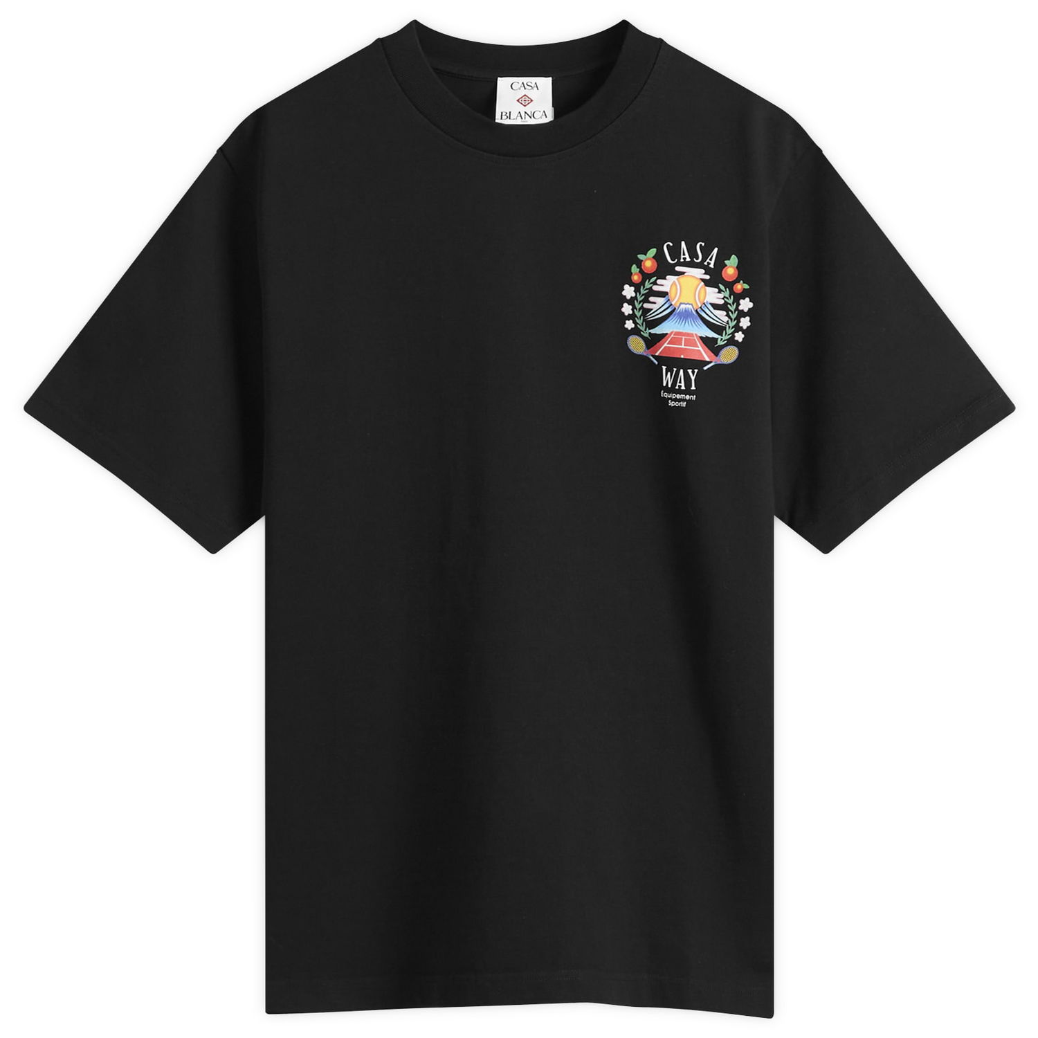 Tričko Casablanca Casablanca Casa Way Mountain Printed T-Shirt, Size Large Čierna | MPF25-JTS-001-09, 1
