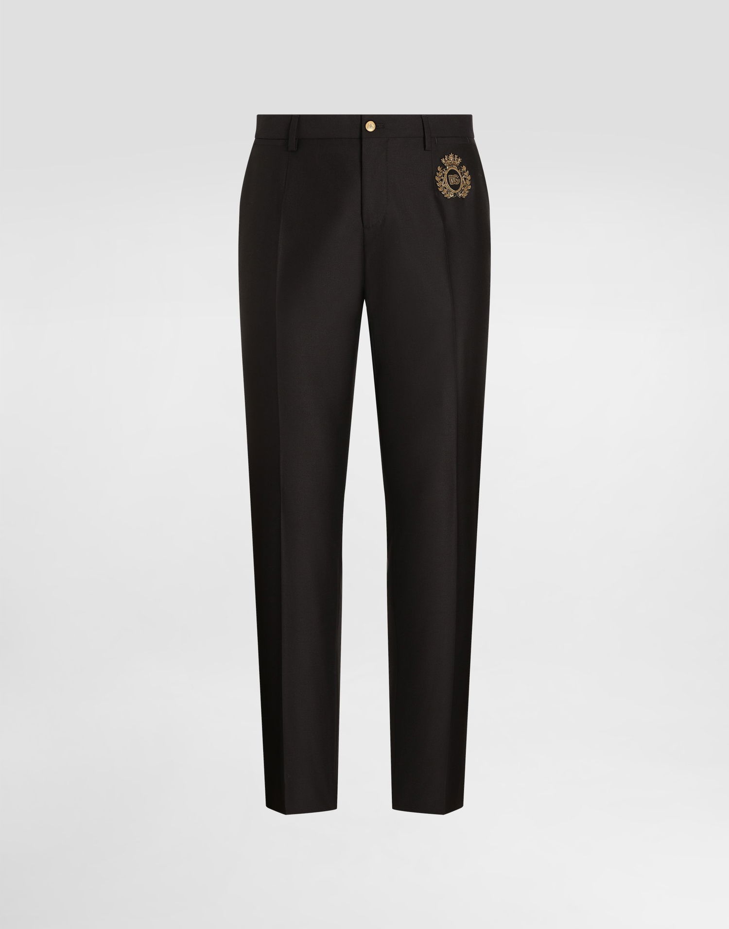 Nohavice Dolce & Gabbana Dolce & Gabbana Tailored Wool and Silk Dress Pants with Darts Čierna | GY5UMZFU3H1B0665, 0
