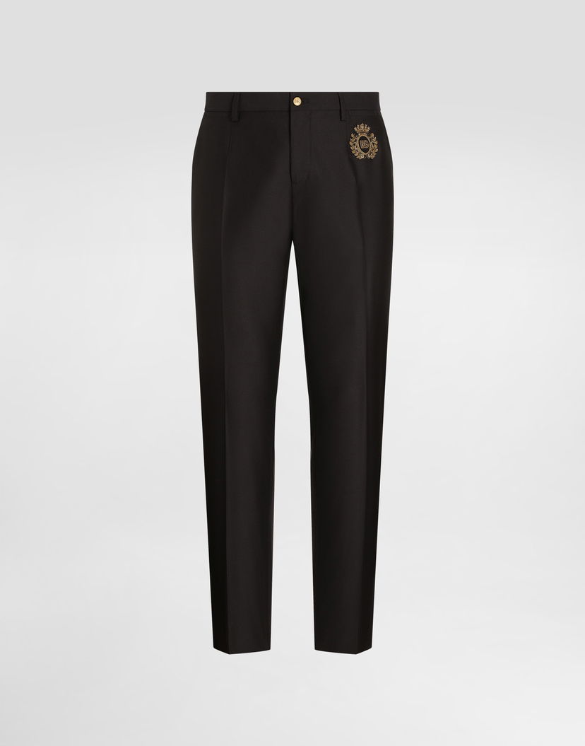 Nohavice Dolce & Gabbana Dolce & Gabbana Tailored Wool and Silk Dress Pants with Darts Čierna | GY5UMZFU3H1B0665