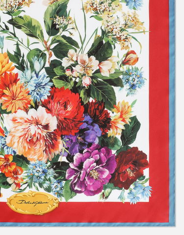 Šál Dolce & Gabbana Dolce & Gabbana 50x50 Silk Twill Floral Print Foulard Rôznofarebný | FN093RGDC7BHS5PC, 3