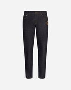 Slim-Fit Stretch Cotton Jeans With Patch