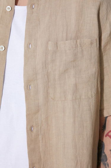 Košeľa A.P.C. A.P.C. Chemisette Bellini Linen Shirt, Regular Fit Béžová | LIAEK.H12551.BAA, 5