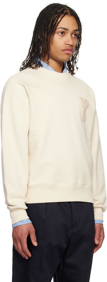 Sveter AMI AMI Paris Cotton Ami de Coeur Patch Sweatshirt Béžová | USW055.747, 1