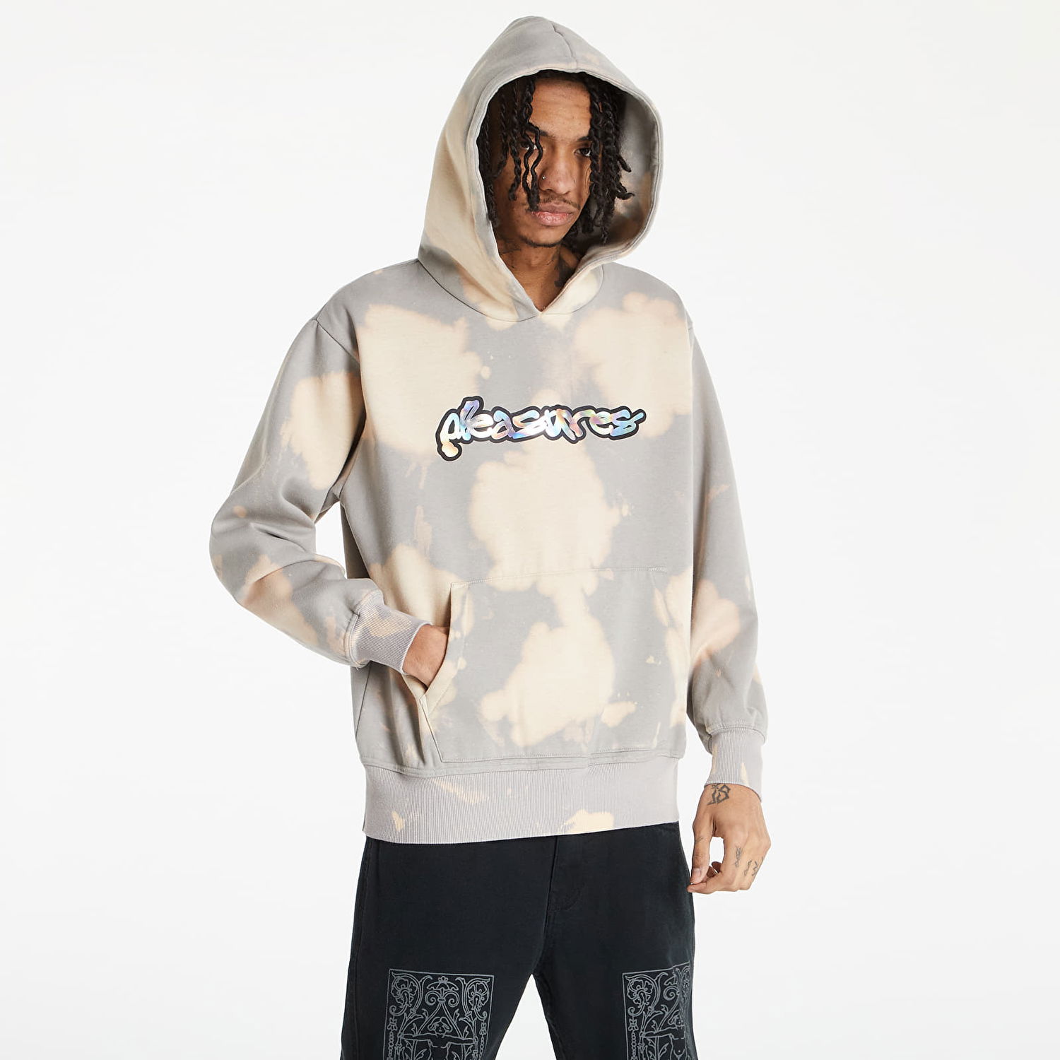 Mikina Pleasures Decay Hoodie Béžová | P22SP029 bleach, 1
