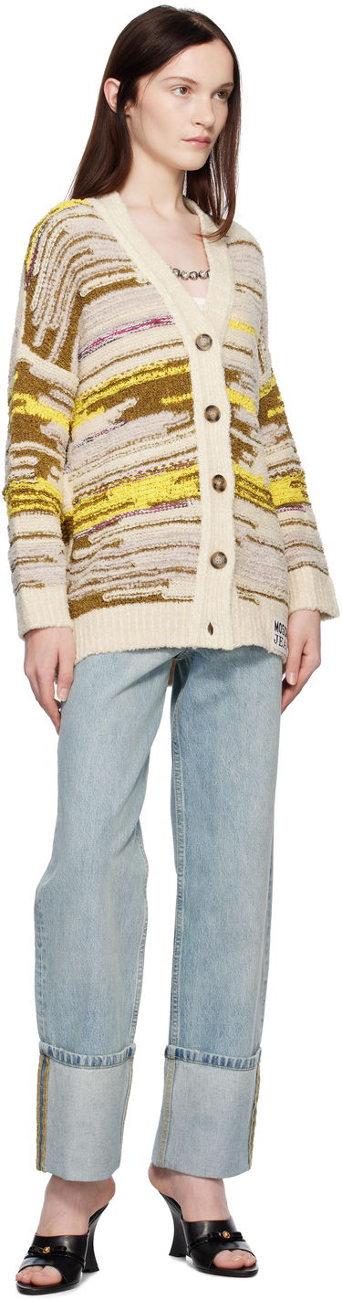 Sveter Moschino Jeans Striped Knit Cardigan Béžová | 251K10681, 3