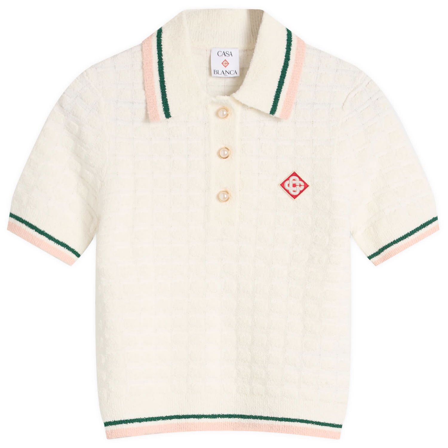 Polo tričko Casablanca Casablanca Women's Boucle Polo Biela | WPF25-KW-1017-01, 1