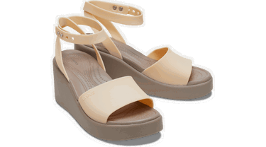 Tenisky a topánky Crocs Brooklyn Ankle Strap Wedge Sandals Béžová | 209406-2DS, 1
