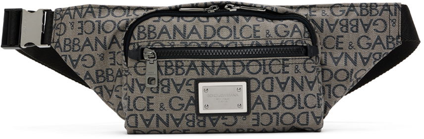 Ľadvinka Dolce & Gabbana Gray & Black Printed Belt Bag Šedá | BM2218AJ705, 0