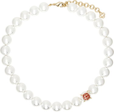 Náhrdelník Casablanca Faux Pearl Necklace With Logo Accent Biela | APS25-JW-256-01, 0