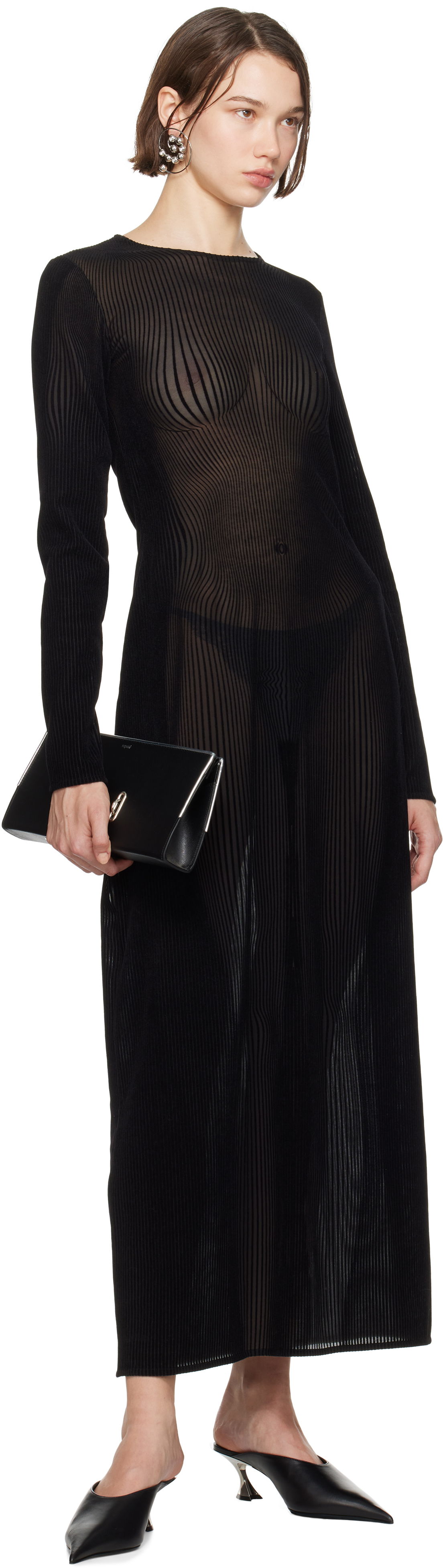 Gaultier Morphing Pinstripe Maxi Dress