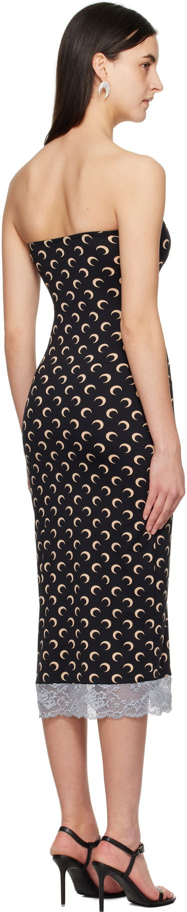 Šaty Marine Serre Marine Serre Moon Print Bustier Midi Dress Čierna | WDR333A CJER0001, 2