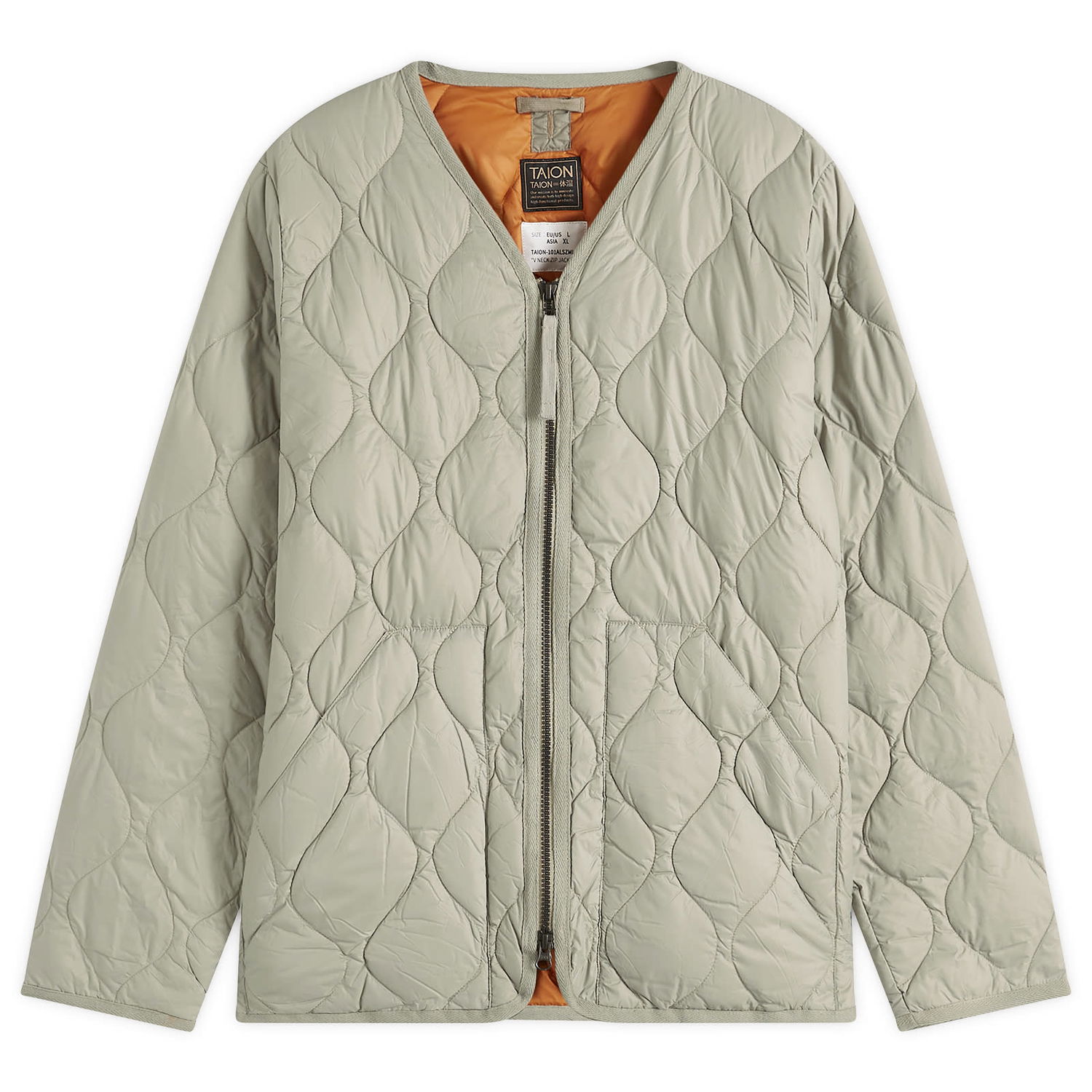 Prešívaná bunda TAION Military Zip V-Neck Softshell Down Jacket, Size L Zelené | TAION-101ALSZML-1-DSG, 1