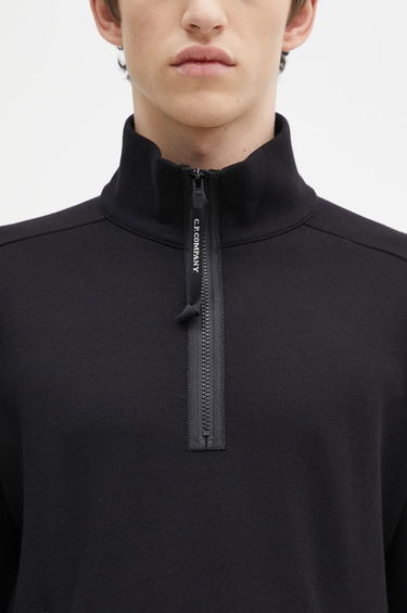 Mikina C.P. Company Diagonal Raised Fleece Half-Zipped Sweatshirt Čierna | 17CMSS027A005086W, 3