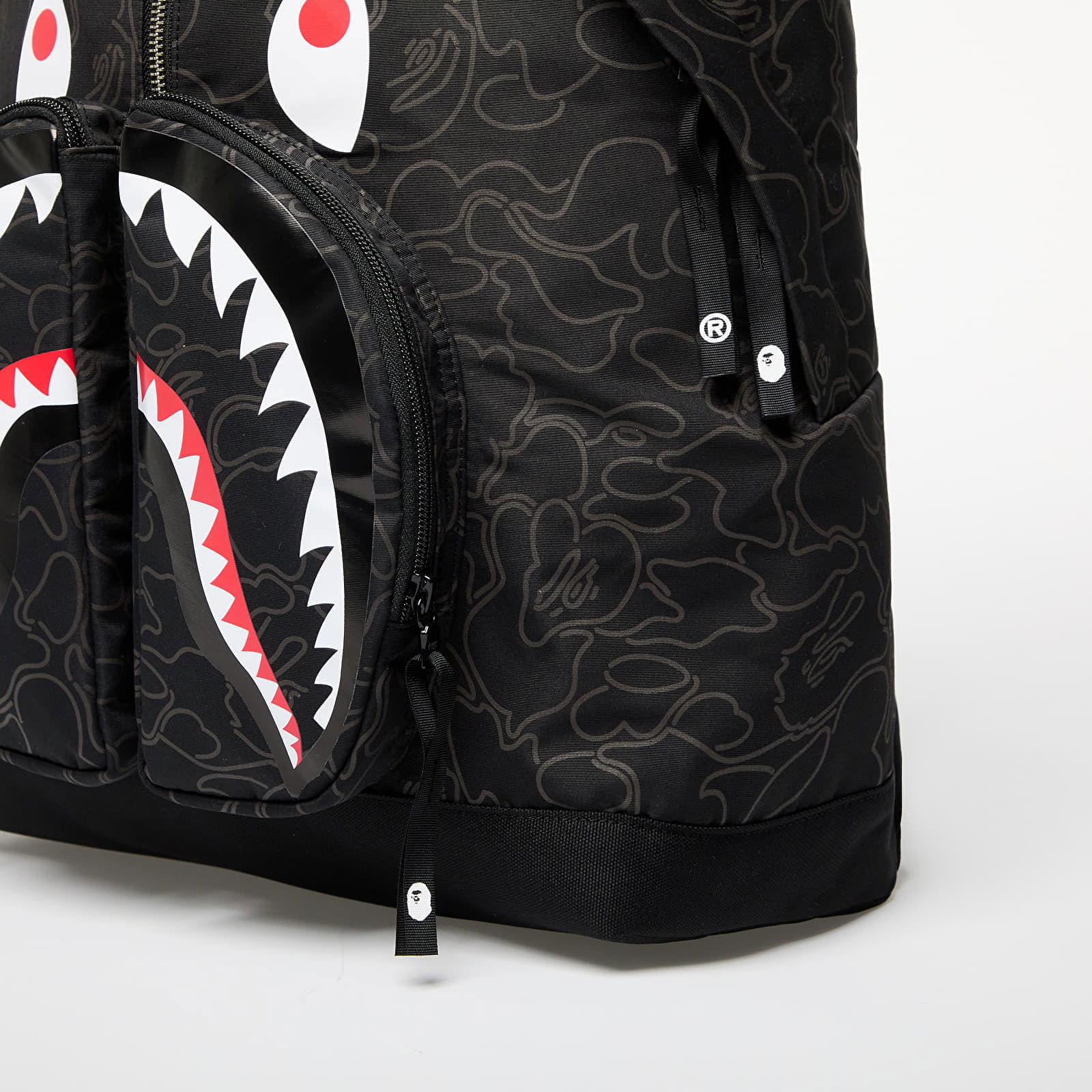 A BATHING APE Neon Camo Shark Day Pack Black