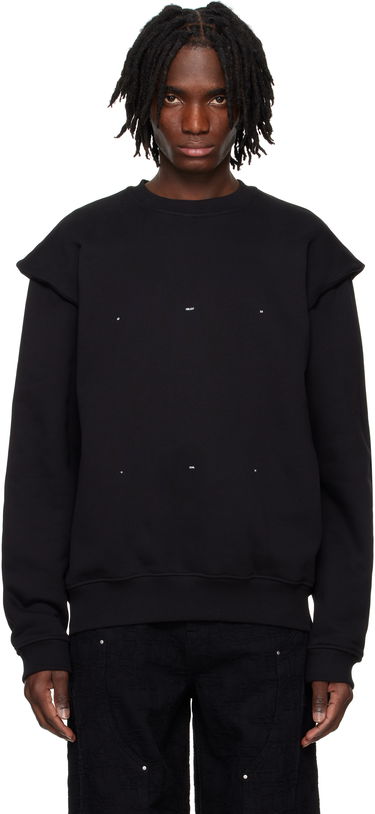 Mikina HELIOT EMIL HELIOT EMIL Outline Logo Sweatshirt Čierna | PRESS25_M_08_052_BLK01_CO, 0
