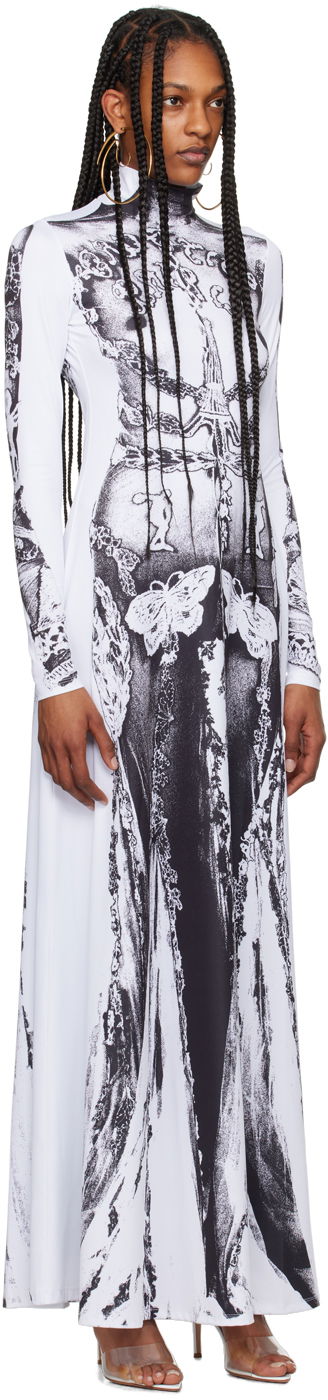 Šaty Jean Paul Gaultier Jean Paul Gaultier 'The Gaultier Paris' Print Maxi Dress Biela | 24/25-F-RO132-J546-0100, 1