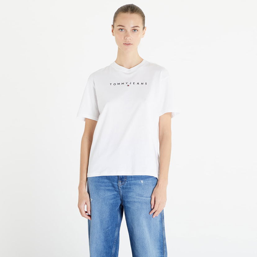 Tričko Tommy Hilfiger Relaxed New Linear Short Sleeve Tee Biela | DW0DW17836 YBR