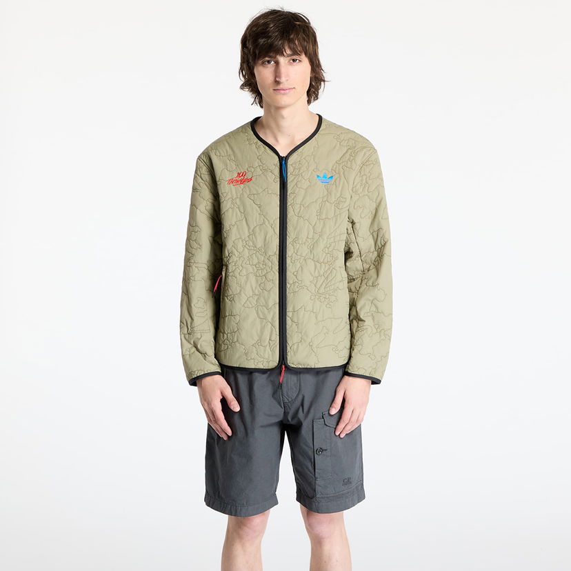 Prešívaná bunda adidas Originals adidas x 100 Thieves Quilted Liner Jacket Zelené | JM3257