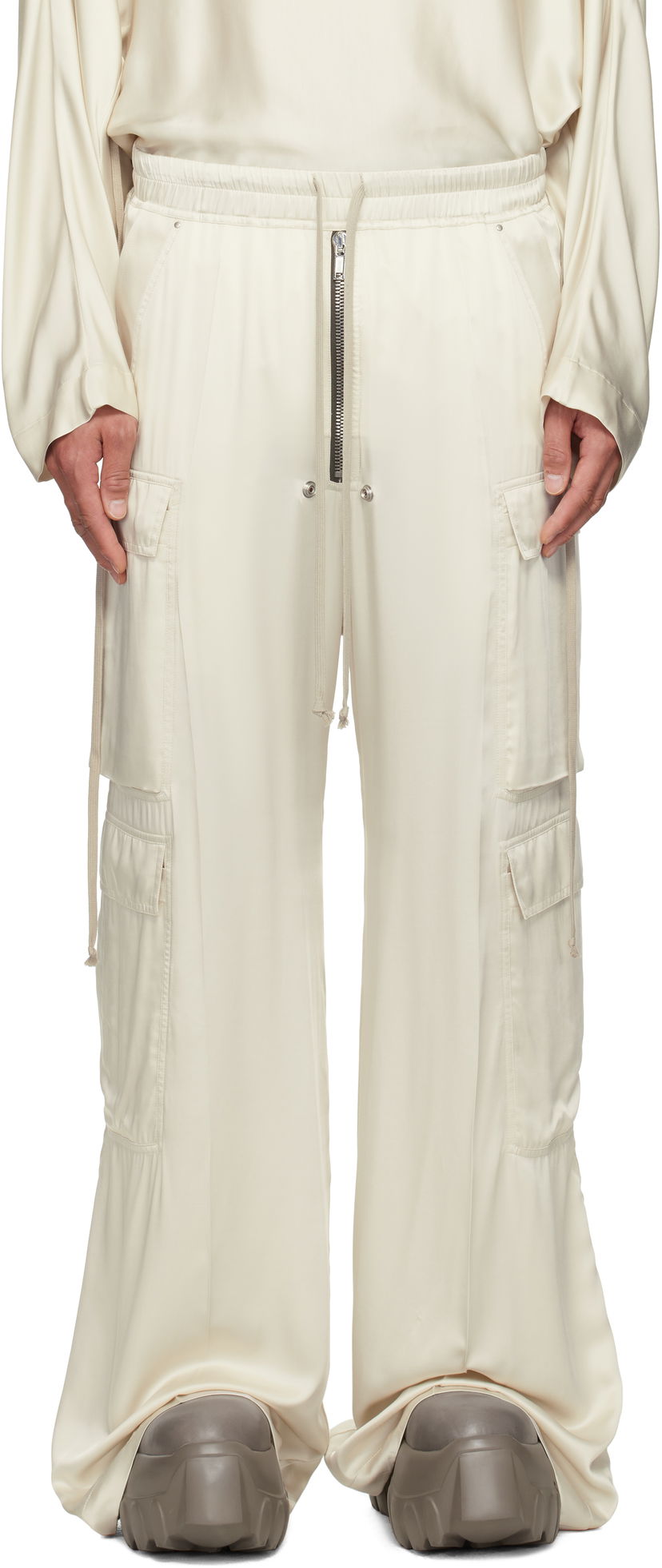 Cargo nohavice Rick Owens Rick Owens Hollywood Cargobelas Silk Cargo Pants undefined | RR01E5339 SCH