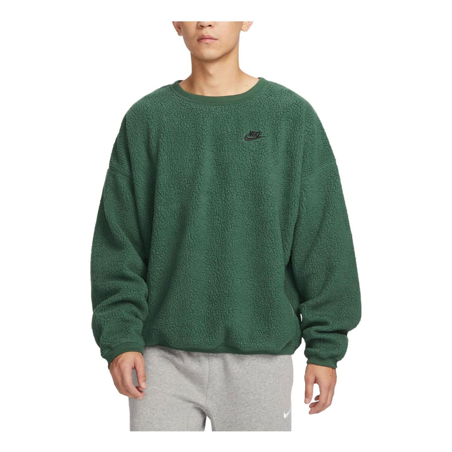 Sveter Nike Club Fleece Winterized Crew Zelené | FB8379-323, 0
