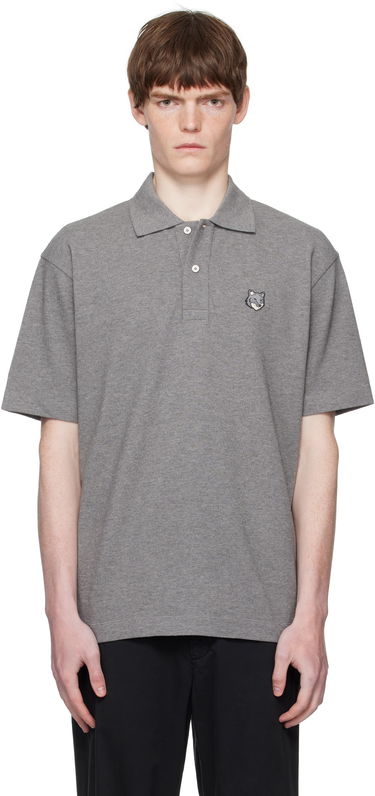 Polo tričko MAISON KITSUNÉ Maison Kitsuné Fox Head Patch Polo Šedá | PM00210KP0001, 0