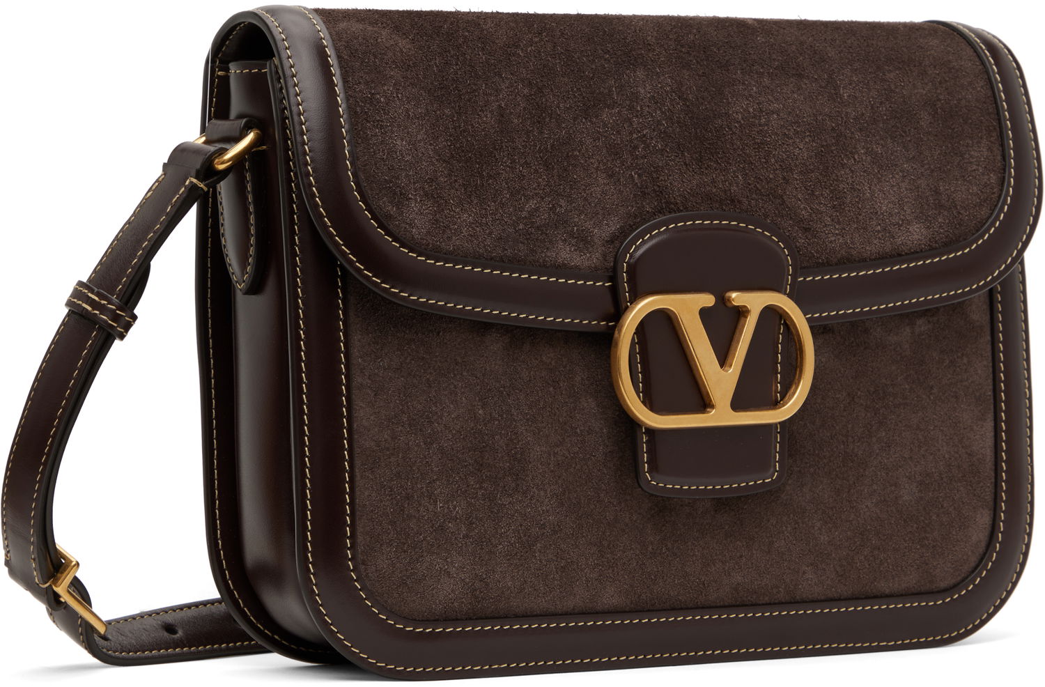 Taška cez rameno Valentino Valentino Garavani 9TO5 Suede Shoulder Bag Hnedá | 6W2B0R15QTJ, 1