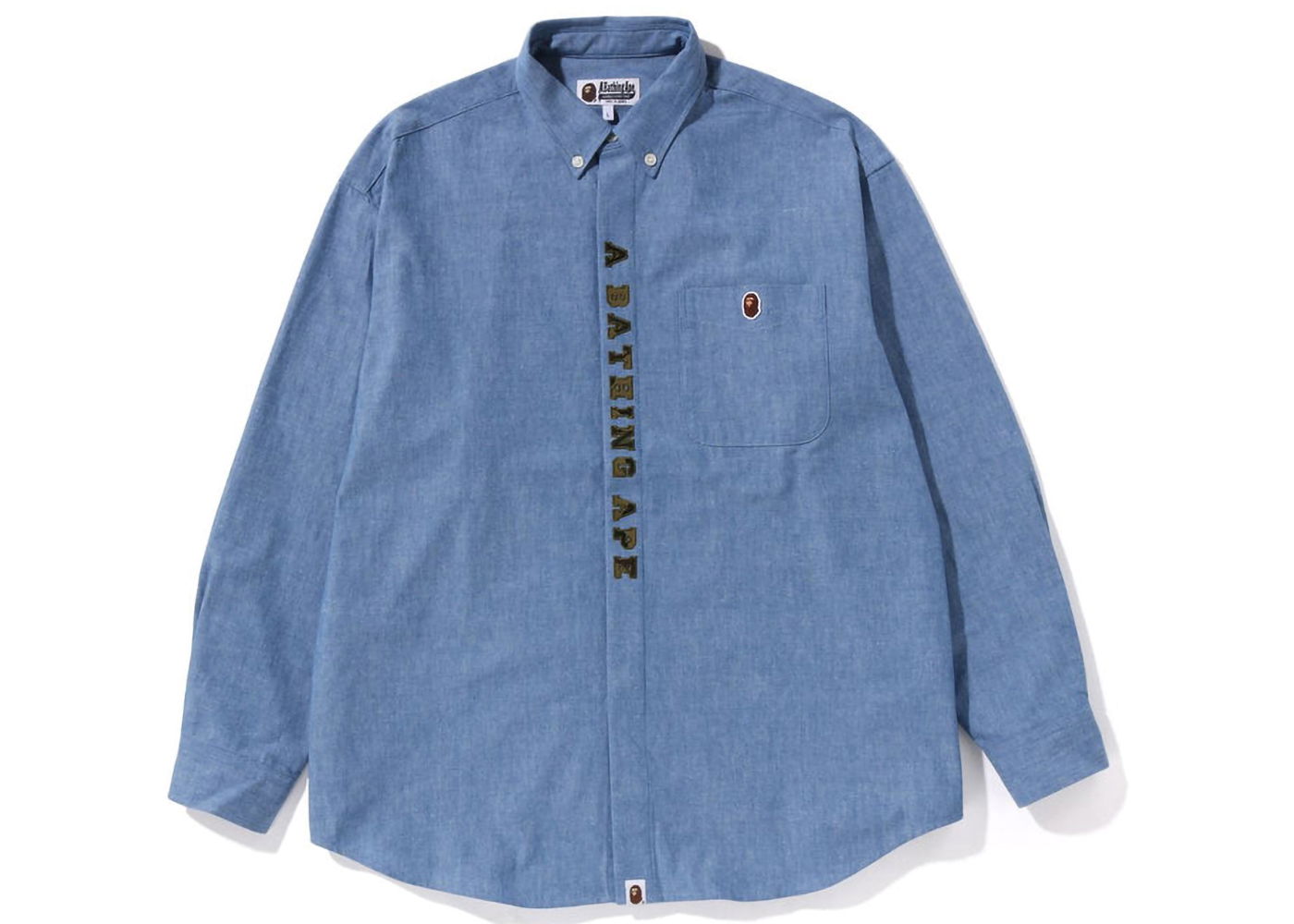 Košeľa BAPE A Bathing Ape Applique BD Loose Fit Shirt Modrá | 1J20-131-001, 0