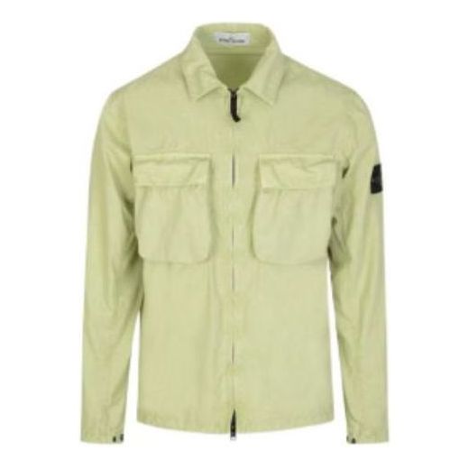 Košeľa Stone Island Brushed Cotton Two Pocket Shirt Jacket Zelené | 7615114WN-V0152
