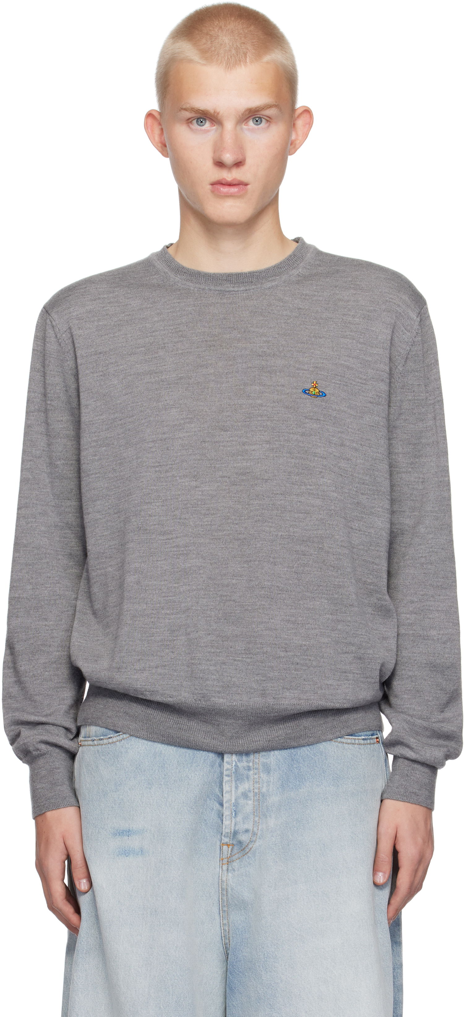Sveter Vivienne Westwood Round Neck Sweater Šedá | 27010012-Y0006-, 0