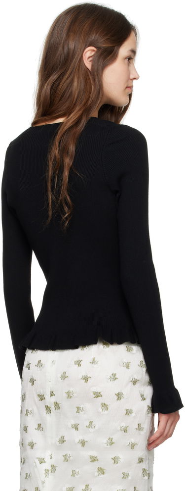 Sveter Cecilie Bahnsen Cecilie Bahnsen Cassia Knitted Peplum Cardigan Čierna | 4.24KNI52007 CASSIA CARDIGAN, 2