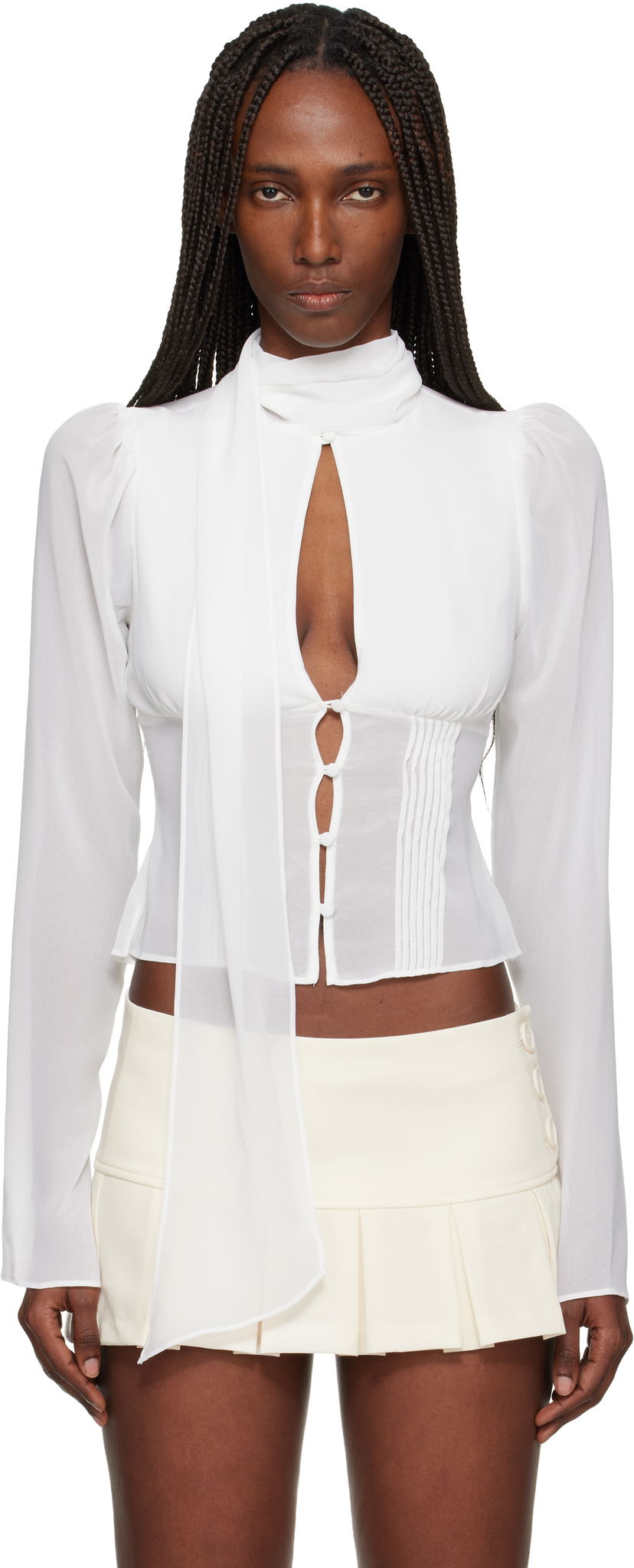 Košeľa GUIZIO Ara Long Sleeve Blouse Biela | H25126W096