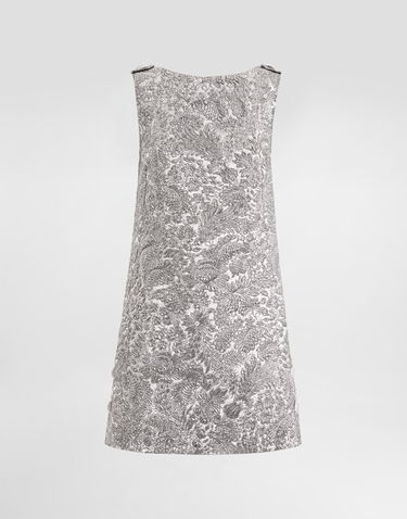 Šaty Dolce & Gabbana Dolce & Gabbana Floral Jacquard Dress Metalická | F6TMLZFJZALS0998, 0