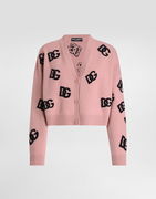Dolce & Gabbana Cropped Wool Cardigan With DG Logo