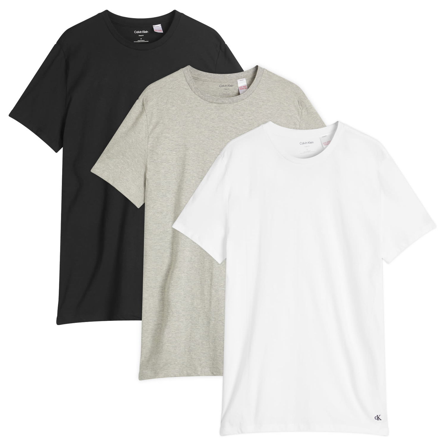 Tričko CALVIN KLEIN Calvin Klein Men's Crew Neck 3 Pack T-Shirts Šedá | LV00NB4051MP1, 0